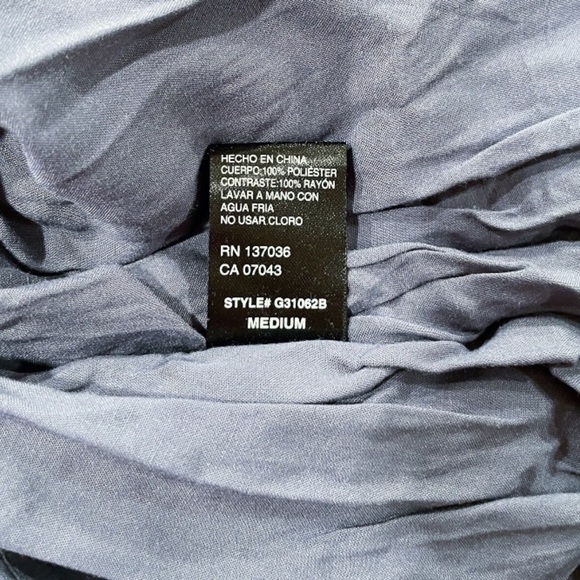 Paper Crane Navy Floral Print Choker Shift Style Dress Long Sleeve Zip Back Med - Picture 10 of 13